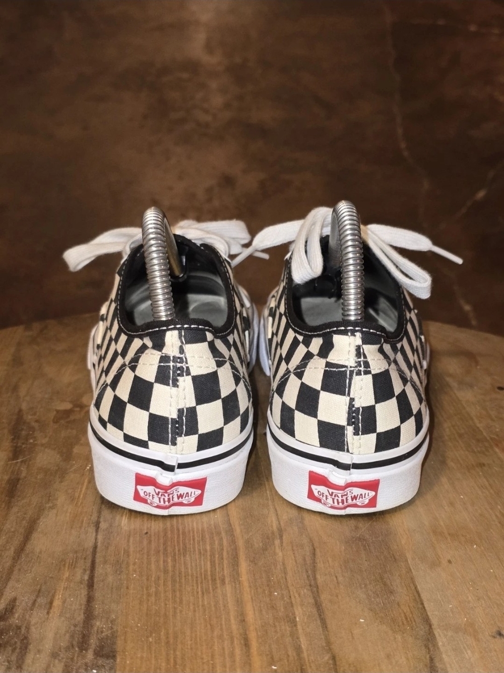 VANS Authentic Iconic Checkerboard Black & White Canvas Sneakers M6 W7.5 - Picture 5 of 8